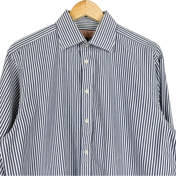 Thomas Pink Men’s Striped Button Down Dress Shirt Size 16.5 - Picture 2 of 9